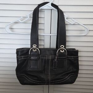 Coach Black Leather Shoulder Bag